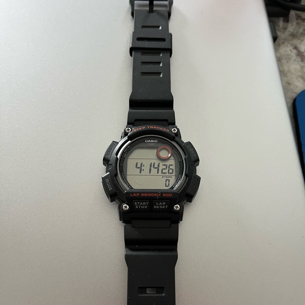 Casio Black Digital Lap Memory Watch